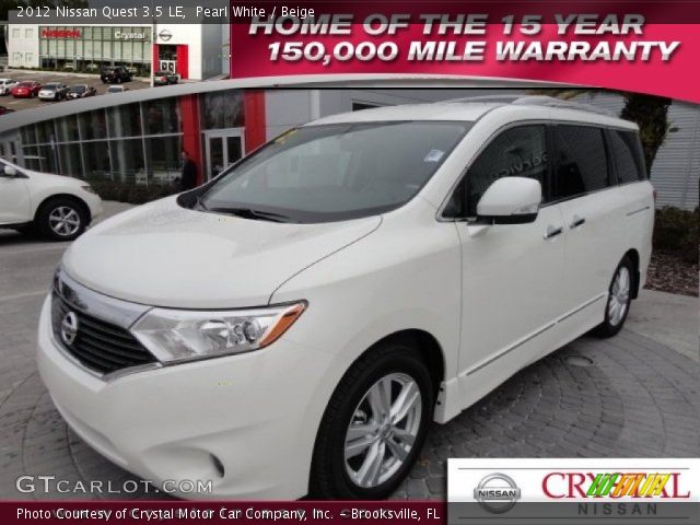 2012 Nissan Quest 3.5 LE in Pearl White