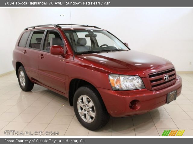 2004 Toyota Highlander V6 4WD in Sundown Red Pearl