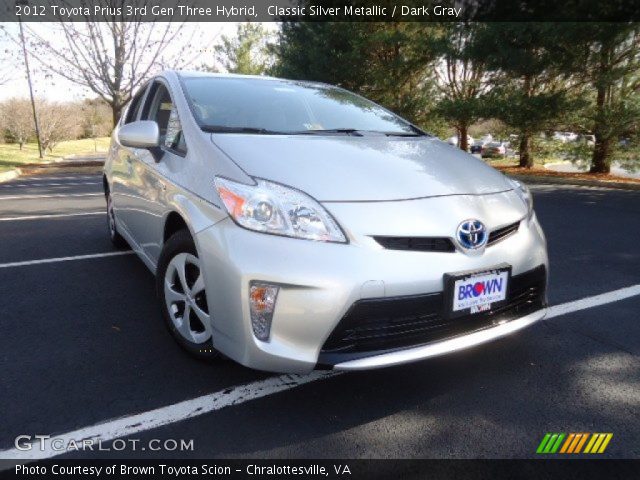 2012 Toyota Prius 3rd Gen Three Hybrid in Classic Silver Metallic