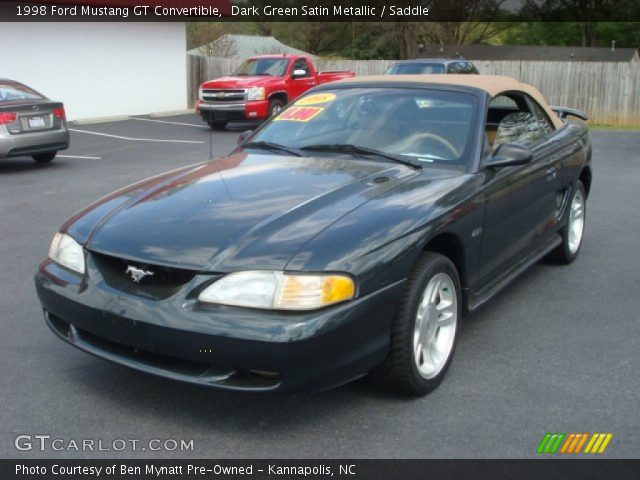 1998 Ford Mustang GT Convertible in Dark Green Satin Metallic