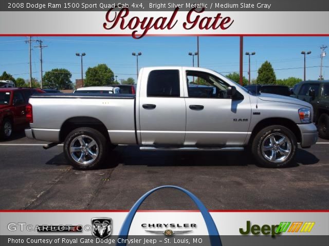 2008 Dodge Ram 1500 Sport Quad Cab 4x4 in Bright Silver Metallic