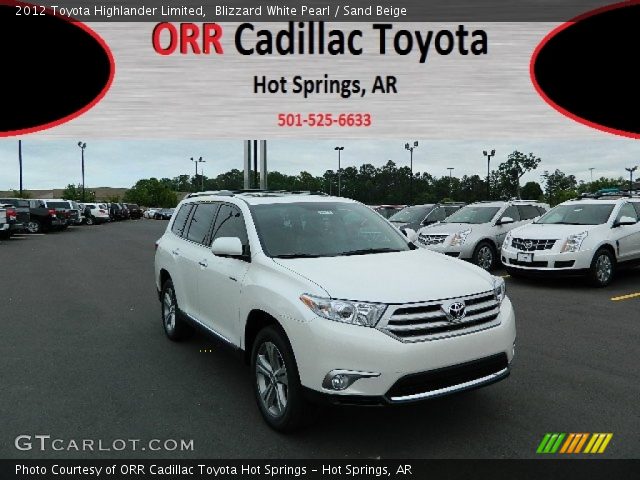 2012 Toyota Highlander Limited in Blizzard White Pearl