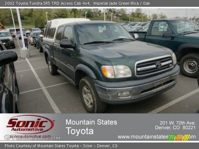 2002 Toyota Tundra SR5 TRD Access Cab 4x4 in Imperial Jade Green Mica