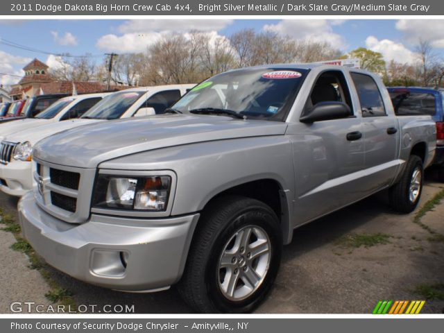 2011 Dodge Dakota Big Horn Crew Cab 4x4 in Bright Silver Metallic