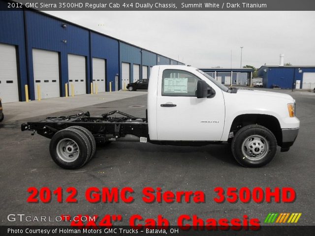 2012 GMC Sierra 3500HD Regular Cab 4x4 Dually Chassis in Summit White