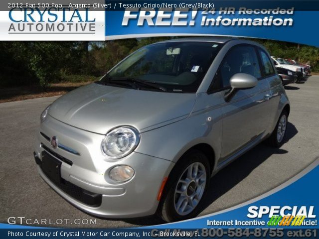 2012 Fiat 500 Pop in Argento (Silver)