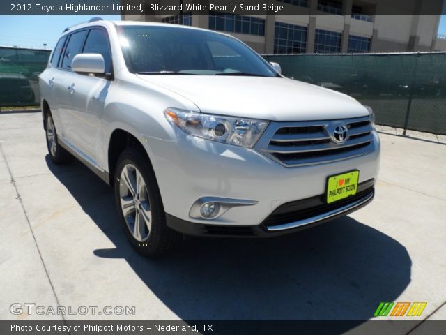 2012 Toyota Highlander Limited in Blizzard White Pearl