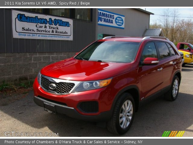 2011 Kia Sorento LX V6 AWD in Spicy Red