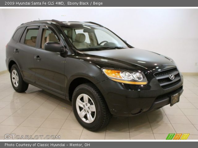 2009 Hyundai Santa Fe GLS 4WD in Ebony Black