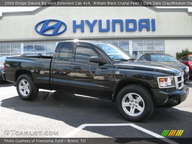 2009 Dodge Dakota Big Horn Extended Cab 4x4 in Brilliant Black Crystal Pearl