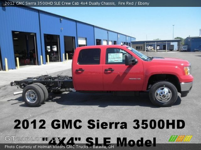 2012 GMC Sierra 3500HD SLE Crew Cab 4x4 Dually Chassis in Fire Red