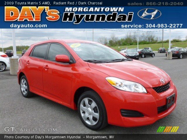 2009 Toyota Matrix S AWD in Radiant Red