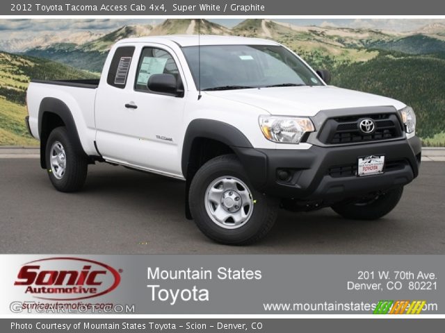 2012 Toyota Tacoma Access Cab 4x4 in Super White