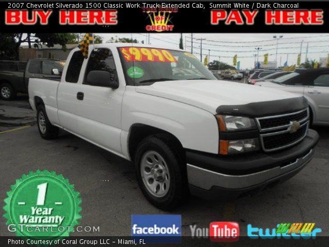 2007 Chevrolet Silverado 1500 Classic Work Truck Extended Cab in Summit White