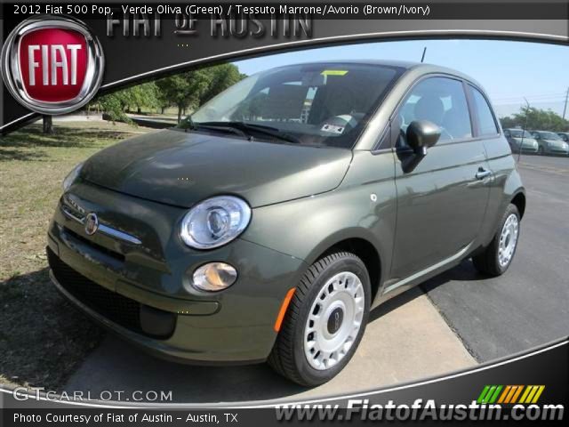 2012 Fiat 500 Pop in Verde Oliva (Green)