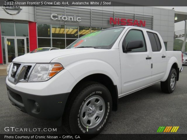 Avalanche White 2012 Nissan Frontier S Crew Cab 4x4 Steel Interior