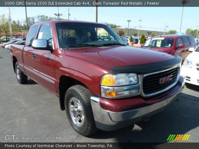 2000 GMC Sierra 1500 SLE Extended Cab 4x4 in Dark Toreador Red Metallic