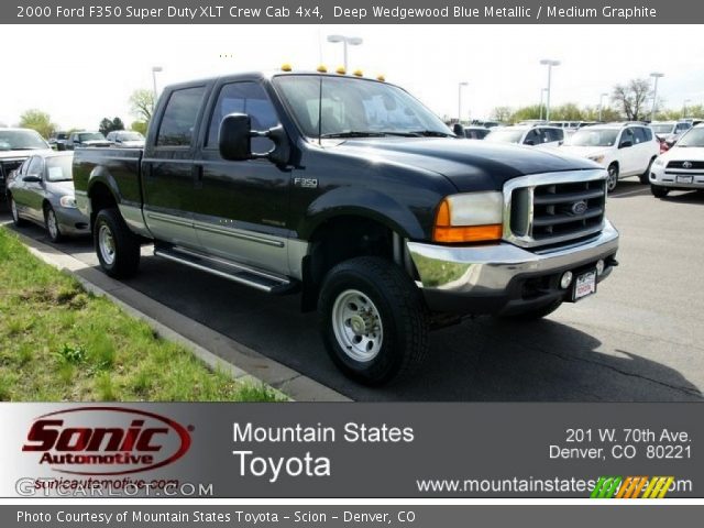 2000 Ford F350 Super Duty XLT Crew Cab 4x4 in Deep Wedgewood Blue Metallic