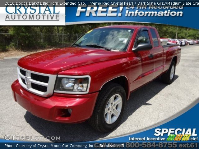 2010 Dodge Dakota Big Horn Extended Cab in Inferno Red Crystal Pearl