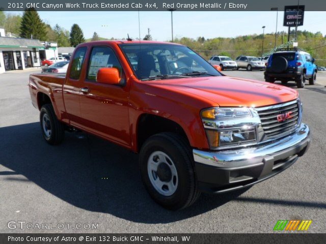2012 GMC Canyon Work Truck Extended Cab 4x4 in Red Orange Metallic