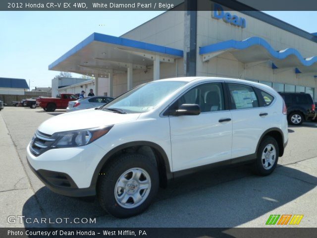 2012 Honda CR-V EX 4WD in White Diamond Pearl