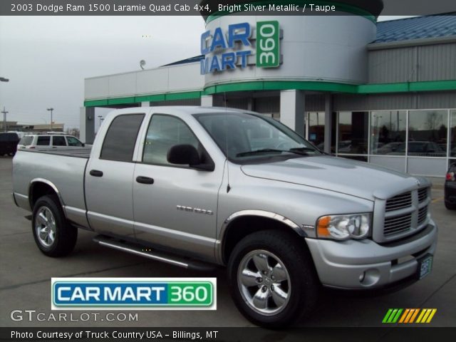 2003 Dodge Ram 1500 Laramie Quad Cab 4x4 in Bright Silver Metallic