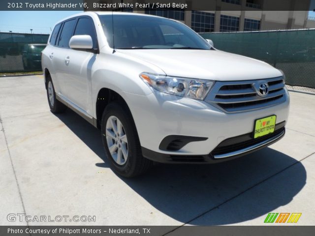 2012 Toyota Highlander V6 in Blizzard White Pearl