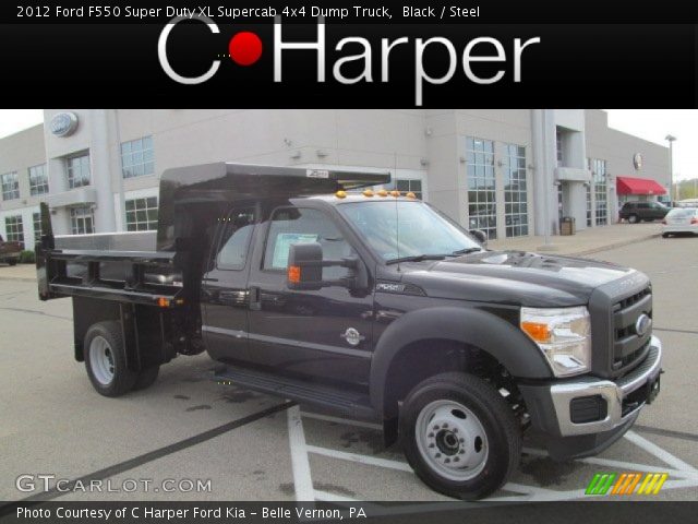 2012 Ford F550 Super Duty XL Supercab 4x4 Dump Truck in Black