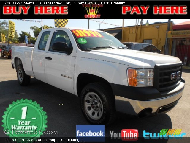 2008 GMC Sierra 1500 Extended Cab in Summit White