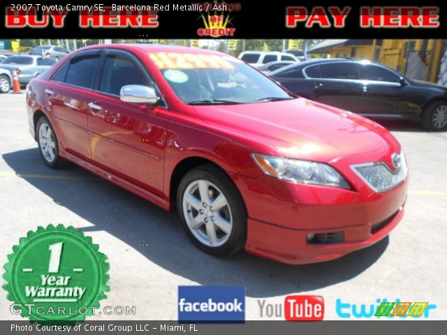 2007 Toyota Camry SE in Barcelona Red Metallic
