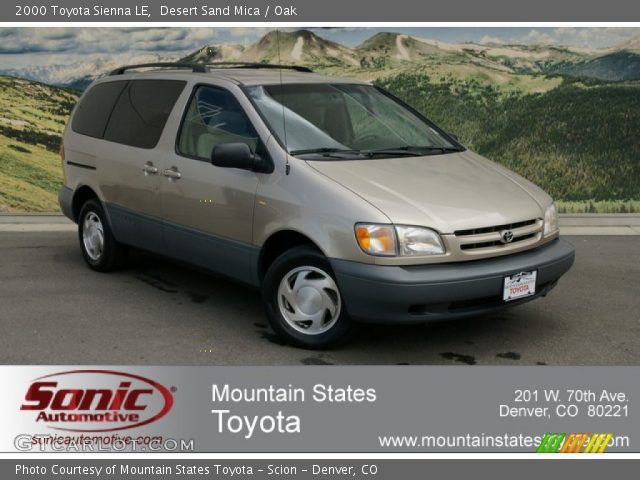 2000 Toyota Sienna LE in Desert Sand Mica