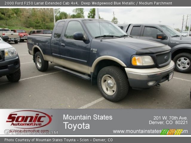 2000 Ford F150 Lariat Extended Cab 4x4 in Deep Wedgewood Blue Metallic
