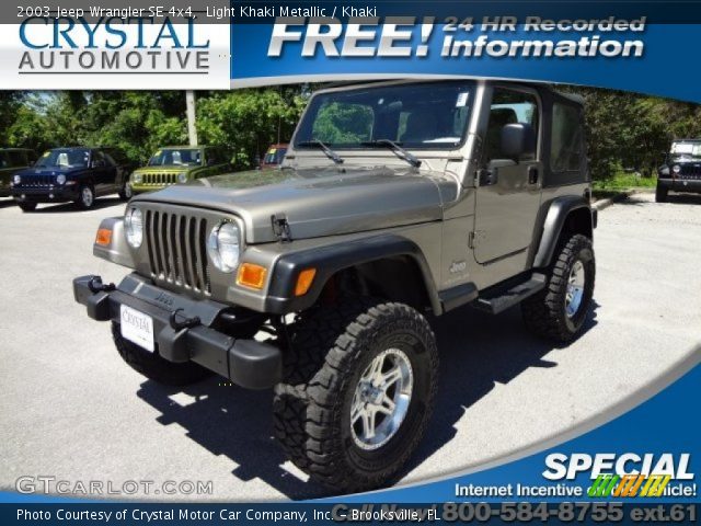 2003 Jeep Wrangler SE 4x4 in Light Khaki Metallic