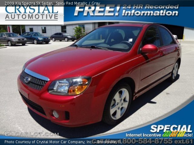 2009 Kia Spectra SX Sedan in Spicy Red Metallic