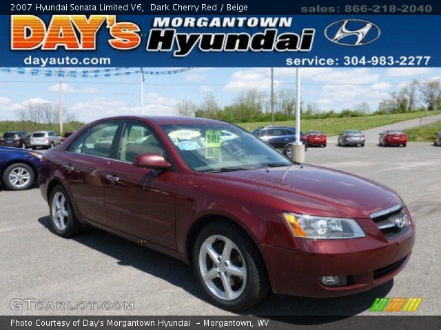 2007 Hyundai Sonata Limited V6 in Dark Cherry Red