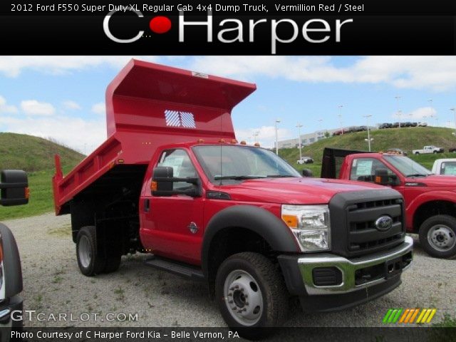 2012 Ford F550 Super Duty XL Regular Cab 4x4 Dump Truck in Vermillion Red