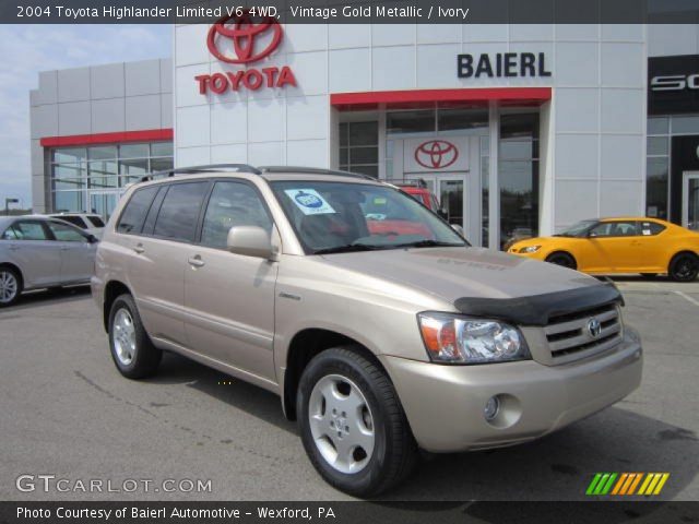 2004 Toyota Highlander Limited V6 4WD in Vintage Gold Metallic