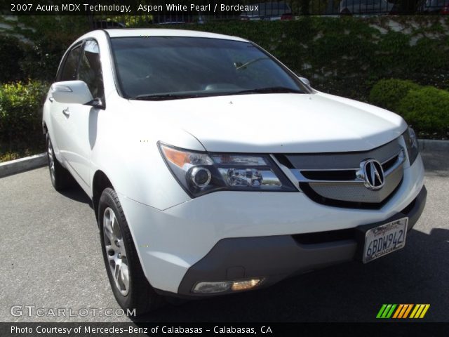2007 Acura MDX Technology in Aspen White Pearl