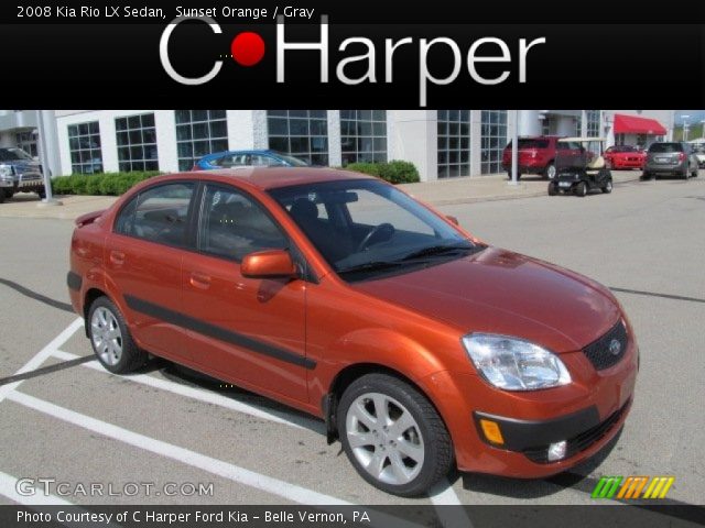 2008 Kia Rio LX Sedan in Sunset Orange