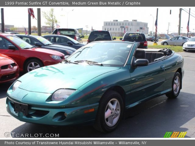 1999 Pontiac Sunfire GT Convertible in Medium Green Blue Metallic