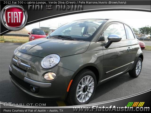 2012 Fiat 500 c cabrio Lounge in Verde Oliva (Green)