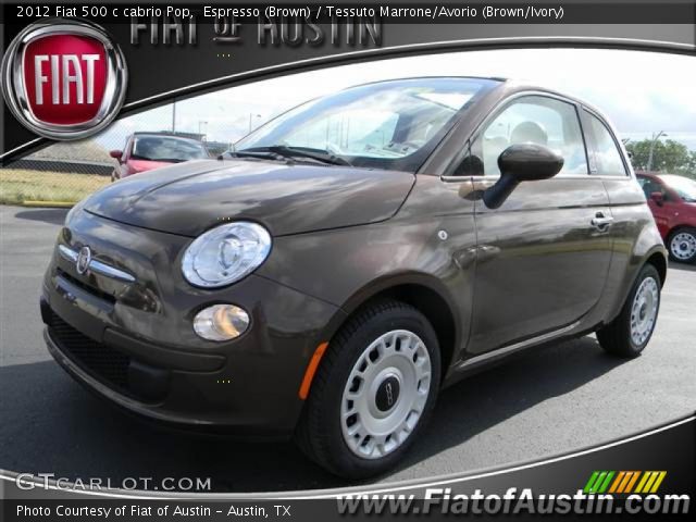 2012 Fiat 500 c cabrio Pop in Espresso (Brown)