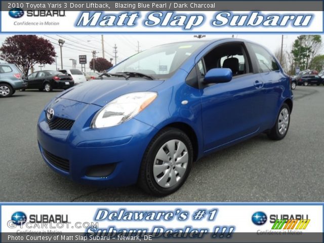 2010 Toyota Yaris 3 Door Liftback in Blazing Blue Pearl