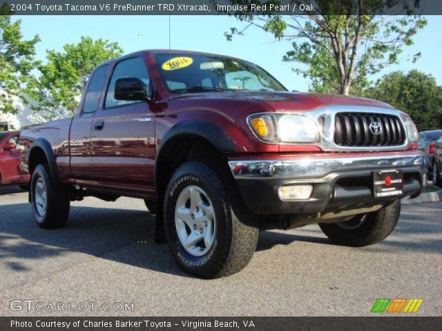 2004 Toyota Tacoma V6 PreRunner TRD Xtracab in Impulse Red Pearl