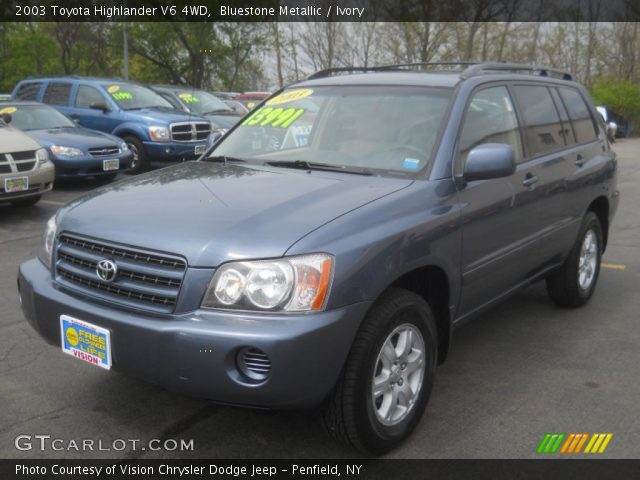 2003 Toyota Highlander V6 4WD in Bluestone Metallic