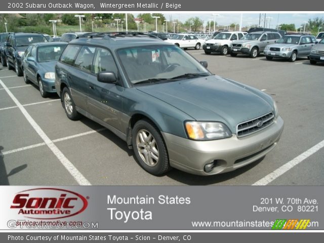 2002 Subaru Outback Wagon in Wintergreen Metallic