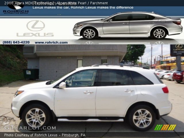 2008 Acura MDX Technology in Aspen White Pearl