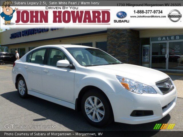 2012 Subaru Legacy 2.5i in Satin White Pearl