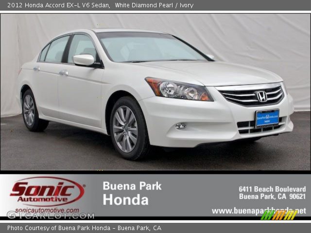 2012 Honda Accord EX-L V6 Sedan in White Diamond Pearl