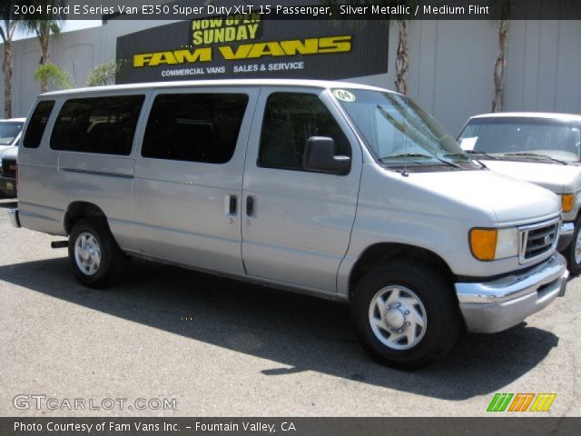 2004 Ford E Series Van E350 Super Duty XLT 15 Passenger in Silver Metallic